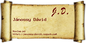 Jánossy Dávid névjegykártya