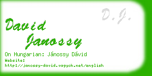 david janossy business card