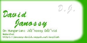 david janossy business card